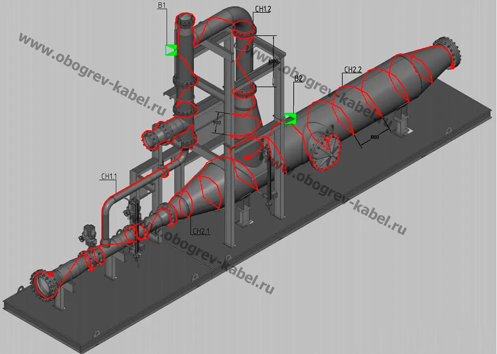 Схема обогрева установки предварительного отделения газа