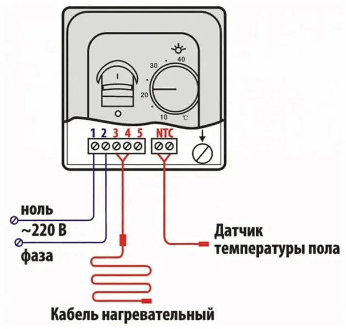 Подключение терморегулятора