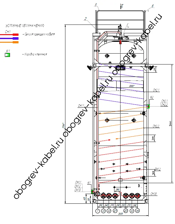Схема электрического обогрева газового сепаратора