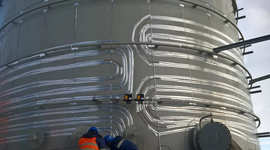 Обогрев вертикального стального резервуара РВС 1500 м3