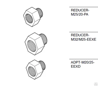 REDUCER-M25/20-PA (EEx e) (184856-000) Полиамидный переходник с М25 (внешняя резьба) на М20 (внутренняя резьба) M25 (male) to M20 (female) reducer